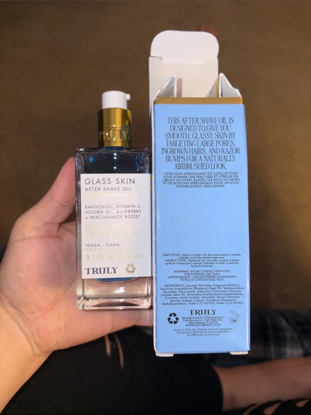 TRULY Glass Skin After Shave Oil - Blue and Gold
